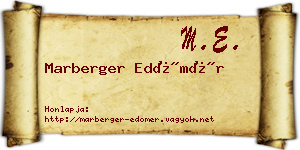 Marberger Edömér névjegykártya